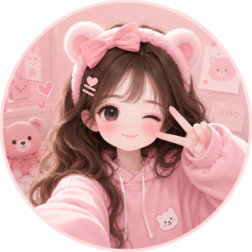 Avatar màu hồng cute, vui nhộn, trong trẻo, đáng yêu