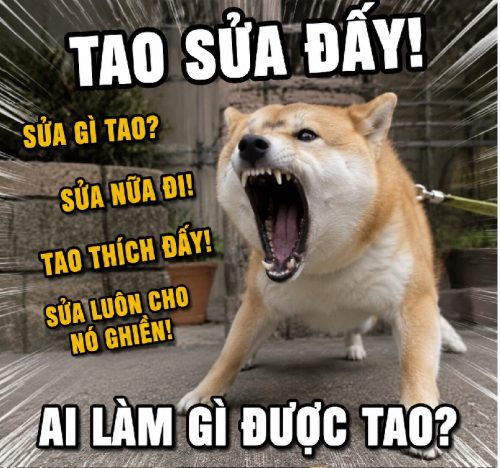 Loạt meme chó sủa biểu cảm cực bá đạo và hài hước