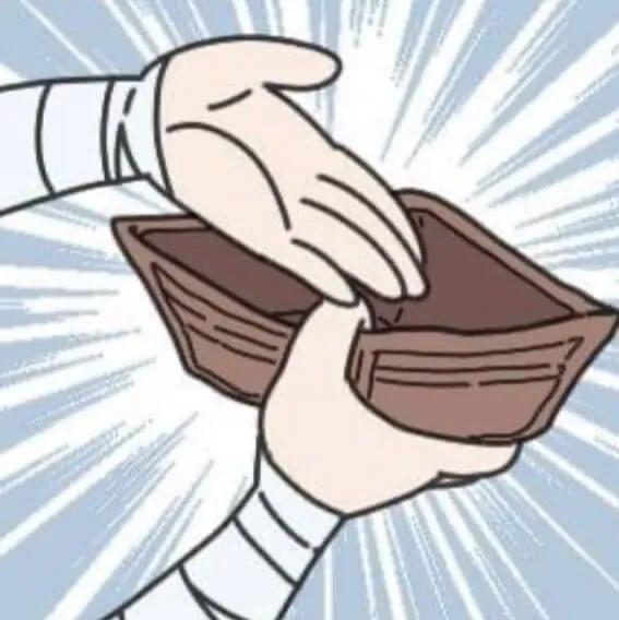 Mặt méo xệch vì chẳng còn đồng nào