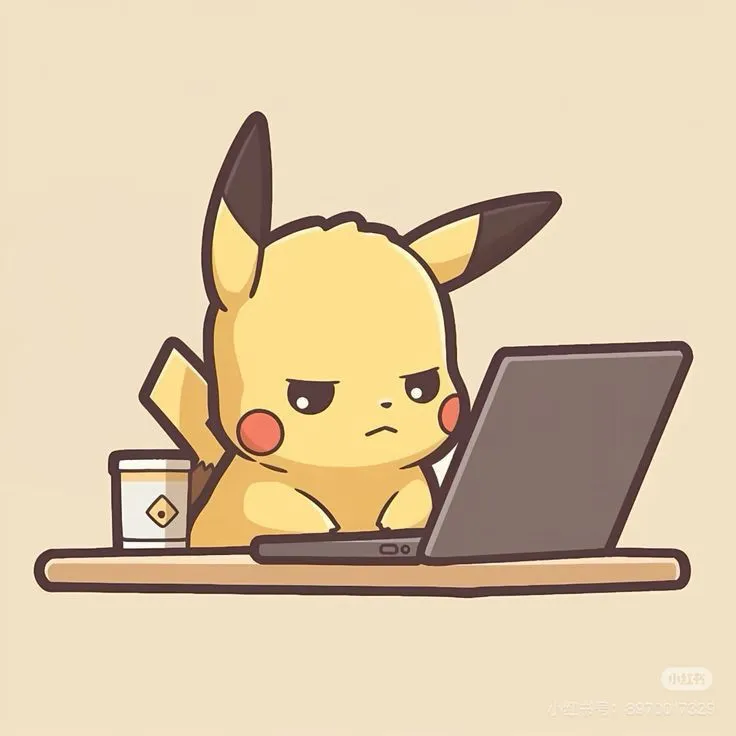 Hình Pikachu chibi ngáo ngơ troll người xem