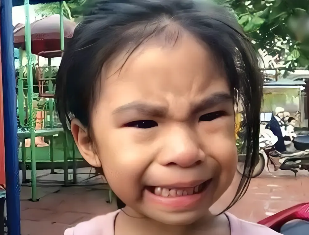 Meme mặt cười khóc vì cố gắng lạc quan bất chấp.