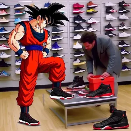 Hình chế Songoku khoe áo mới do Bulma tặng