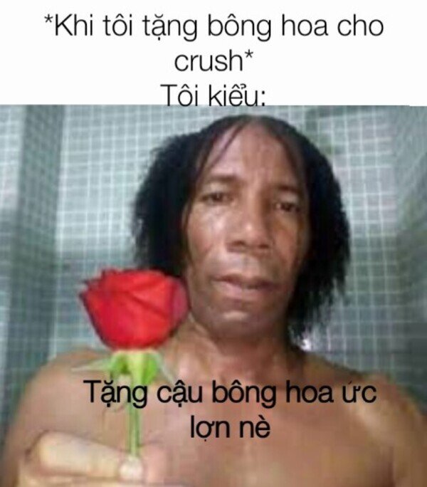 me me tặng em bông hoa