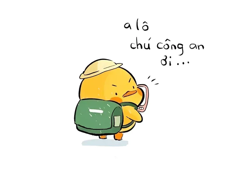 Vịt con Alo chú công an hả lan truyền rần rần khắp nhóm
