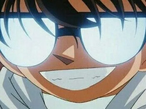 Ảnh meme hài Conan đôi mắt phát sáng