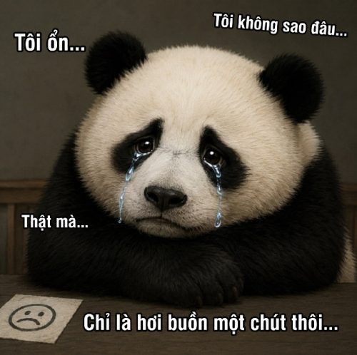 Tổng hợp meme gấu trúc khóc biểu cảm tủi thân cực hài