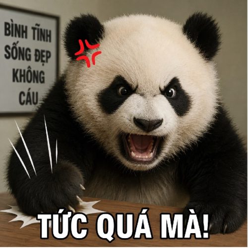 Bộ ảnh meme gấu trúc tức giận biểu cảm bá đạo cực hài