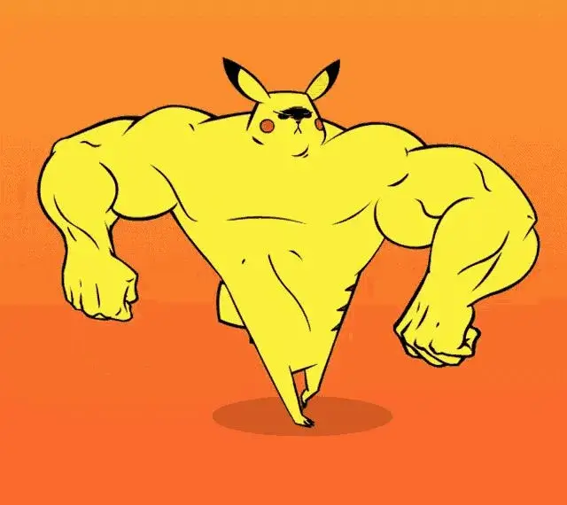Pikachu cơ bắp nhây trong biểu cảm cực khó nhịn