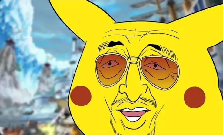 Pikachu troll hài hước với đôi má đỏ
