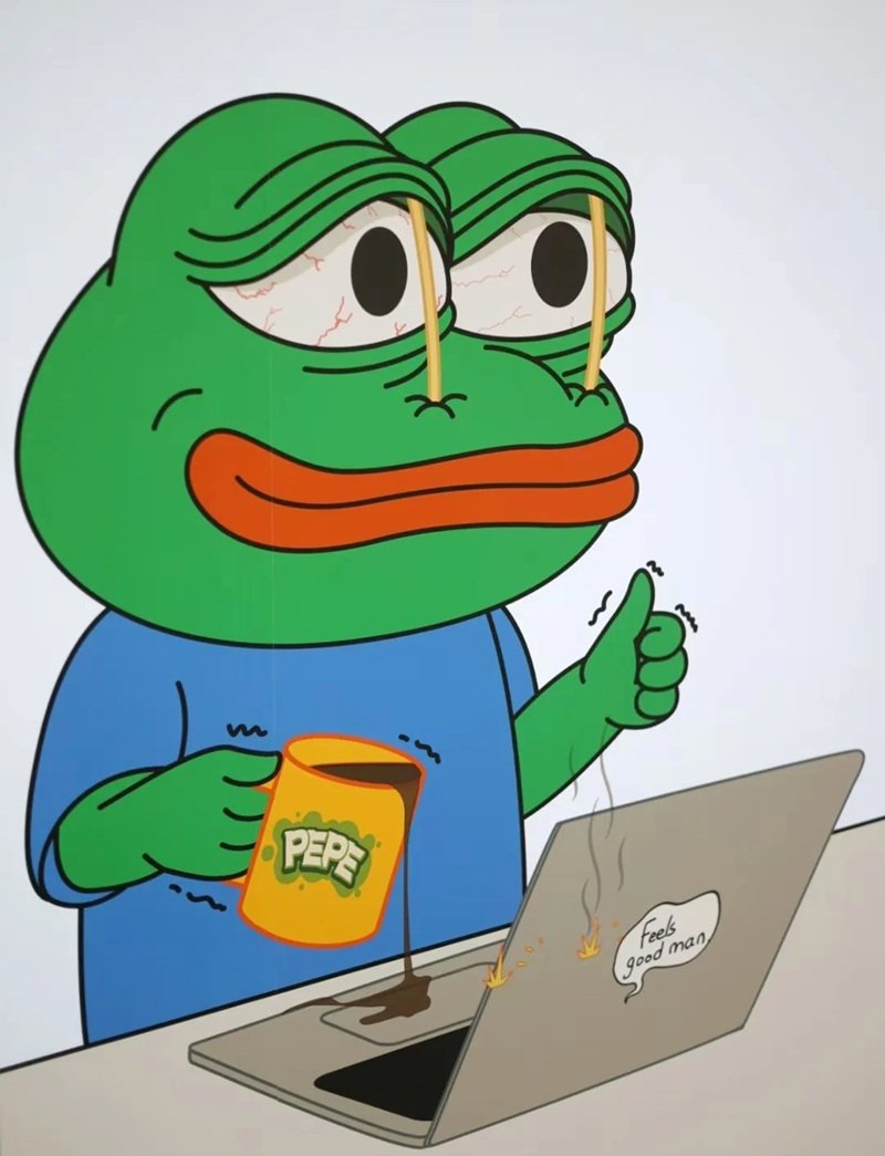 Pepe meme với nét mặt buồn cười đặc trưng