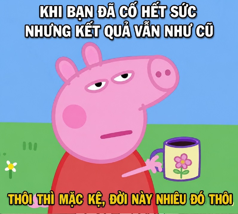 Bộ ảnh Peppa Pig meme biểu cảm hài hước cực đáng yêu
