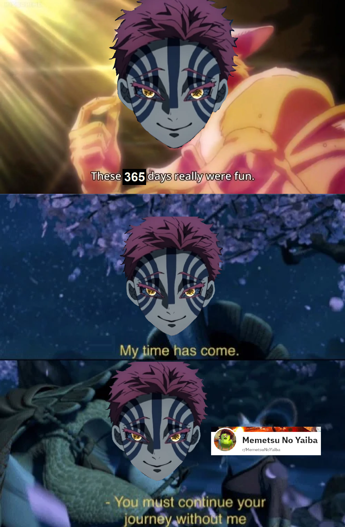 Day 365 of posting an Akaza meme (for real this thime) : r/MemetsuNoYaiba