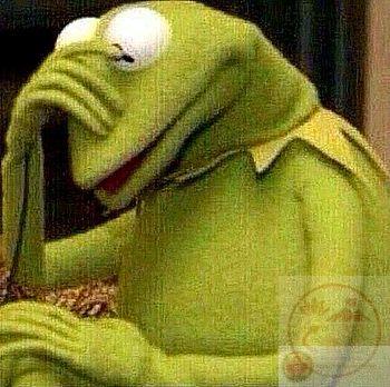 Kermit: disappointed or embarrassed