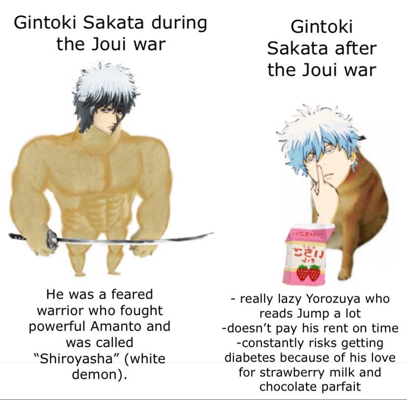 Gintoki after the war is most of us during quarantine : r/Gintama