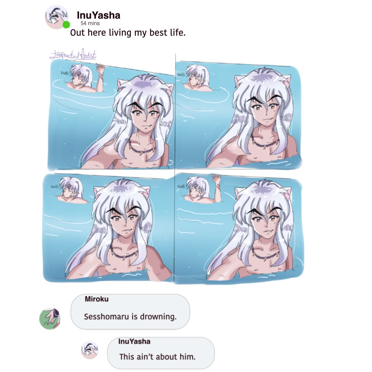 He's just livin' his best life y'all .. #inuyasha #meme #inuyashafanart # memes #funny #inuyashameme #livingmybestlife #livingmybestlifememe #digitalart #comic #comicstrip #anime #animeboy #animememe #commissionsopen #commissionart #openforcommissions