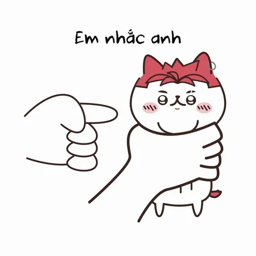 Meme chế anh nhắc em biến thể hoạt hình cực dễ thương.