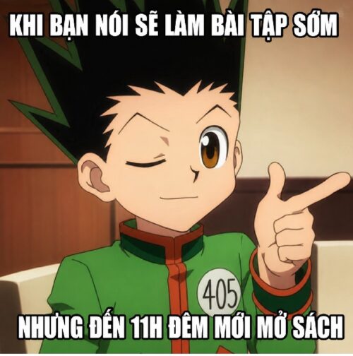 Sticker meme Gon Freecss dùng chat cực vui