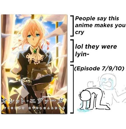 To be fair, I cried on every Violet Evergarden episode- Also I didn't know people felt bad for Light in the end????💀