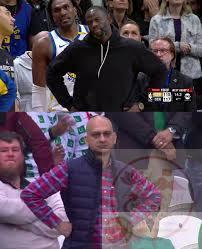 Golden - Draymond Green recreated the disappointed fan meme during last night's Warriors-Nuggets game 😆 | Facebook