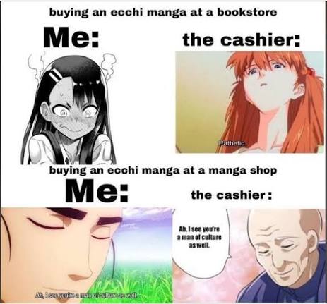 buying an ecchi manga at a bookstore meme #mood2anime.com #instafun #characterart #animationlife #recreational #Anime #AnimeLovers #AnimeCommunity #Otaku #AnimeLife #AnimeFan #Mood2Anime #AnimeWithMood #WatchWithMood #AnimeRecommendations #AnimeNow ...
