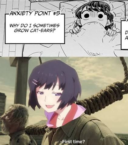 Komi-Hanekawa cat ears meme