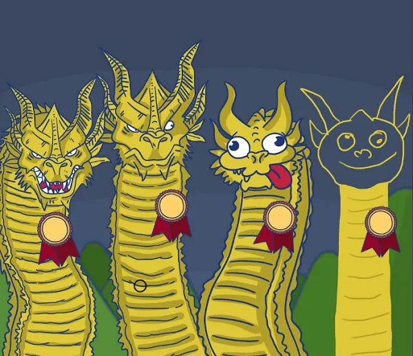 Bộ meme 3 con rồng so sánh: Khi cái xấu bị phơi bày trong khung hình