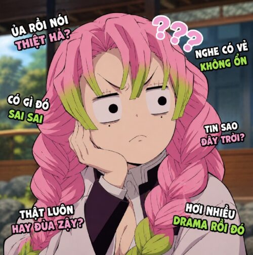 Tổng hợp meme Mitsuri Kanroji ảnh chế cười xỉu