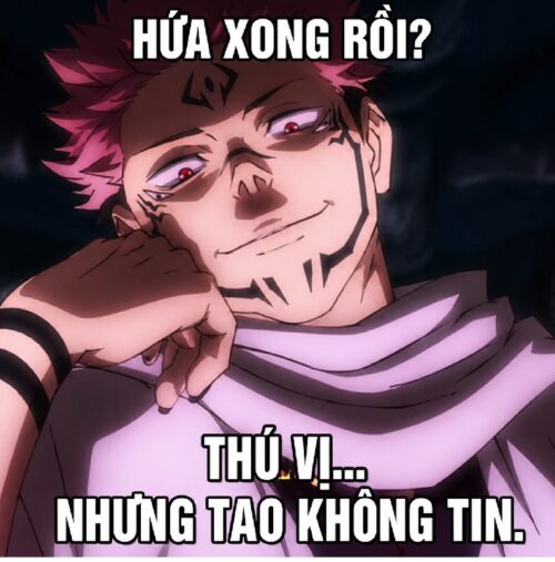 Hình ảnh meme Sukuna cười ra nước mắt mỗi ngày
