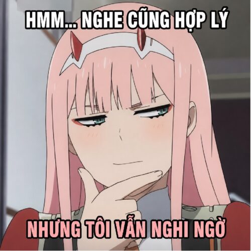 Sticker meme Zero Two dùng chat cực chất