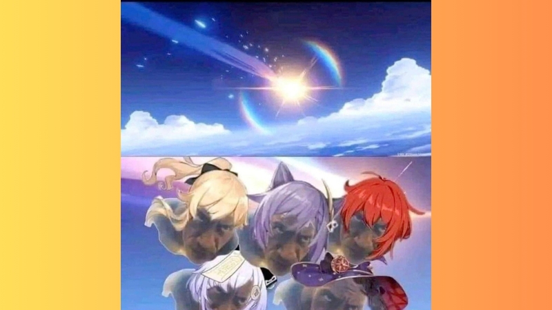 Meme Genshin - Gacha 50/50 ra Qiqi, Diluc, Mona hay Keqing