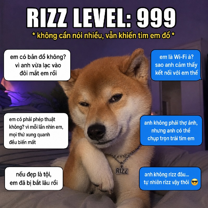Rizz meme – Bộ ảnh chế face emoji icon siêu hài hước