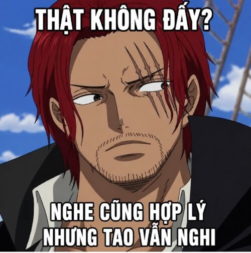 Sticker meme Shanks dùng chat cực chất đủ cảm xúc