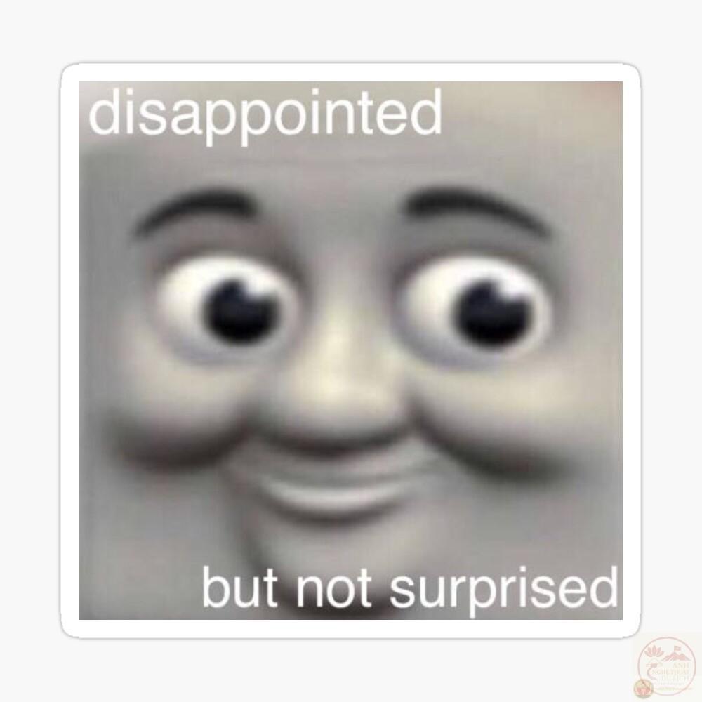 Disappointed But Not Suprised Meme" Sticker for Sale by morganmeaux | Redbubble