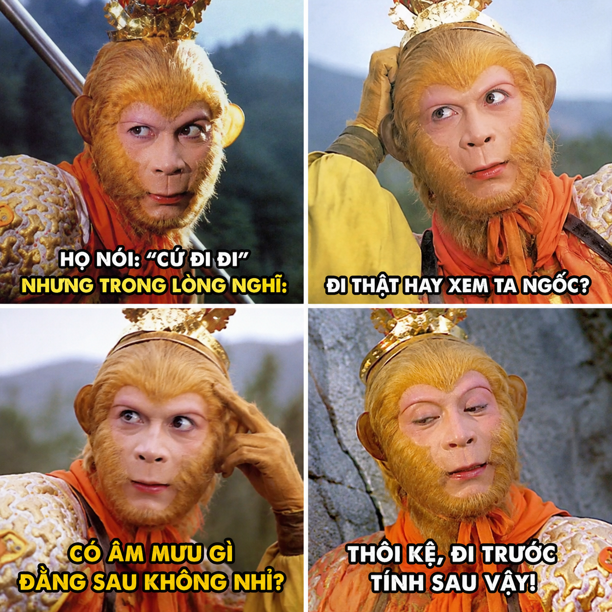 Tôn Ngộ Không cười meme hợp gửi khi kế hoạch bất ngờ thành công mỹ mãn
