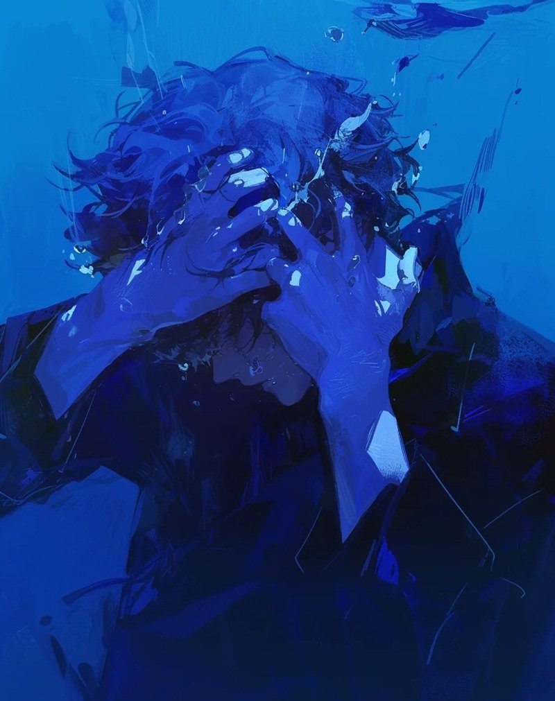 avatar màu xanh dương anime 14