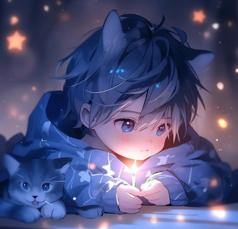 avatar màu xanh dương anime 17