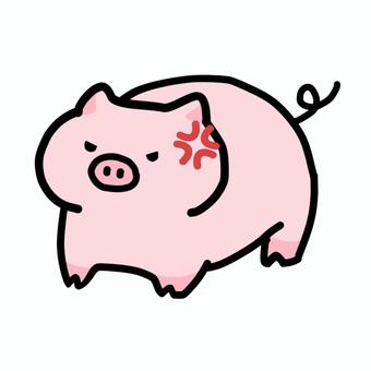Free Vectors | Illustration of an angry pig