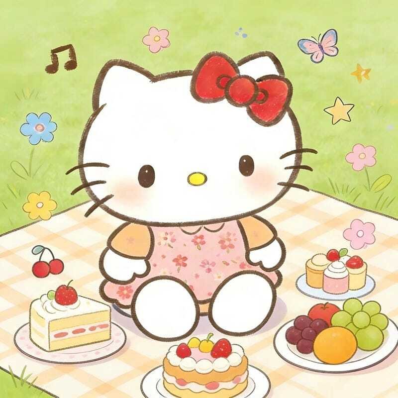 Hình ảnh Hello Kitty cute dành cho profile Facebook cực xinh