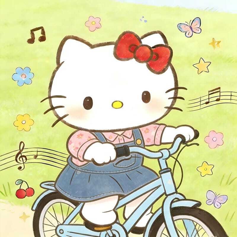 Hình avatar Hello Kitty cute phong cách anime cực nổi bật