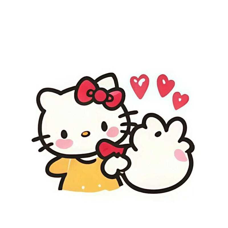 Avatar Hello Kitty cute với biểu cảm ngộ nghĩnh đáng yêu