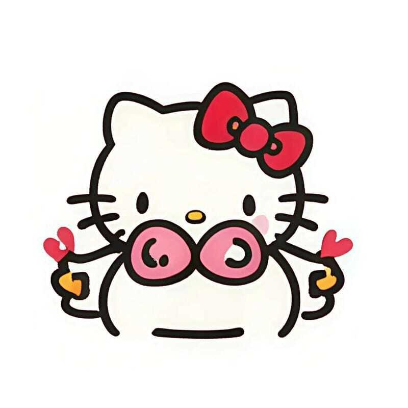 Hình avatar Hello Kitty cute phong cách chibi pastel đẹp mắt