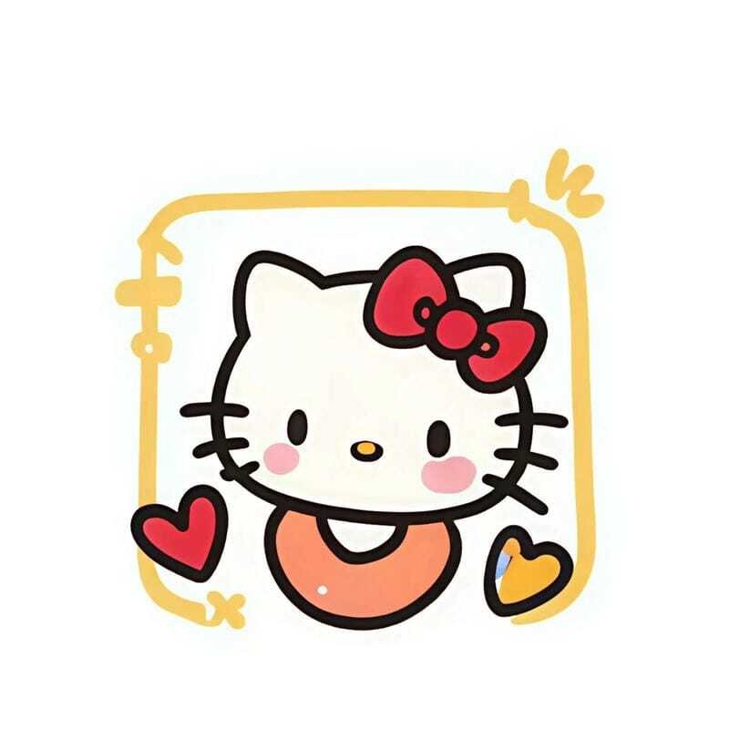 Avatar Hello Kitty cute với nền hồng cực kỳ dễ thương