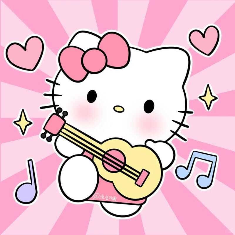 Hình ảnh avatar Hello Kitty cute với tone pastel nhẹ nhàng