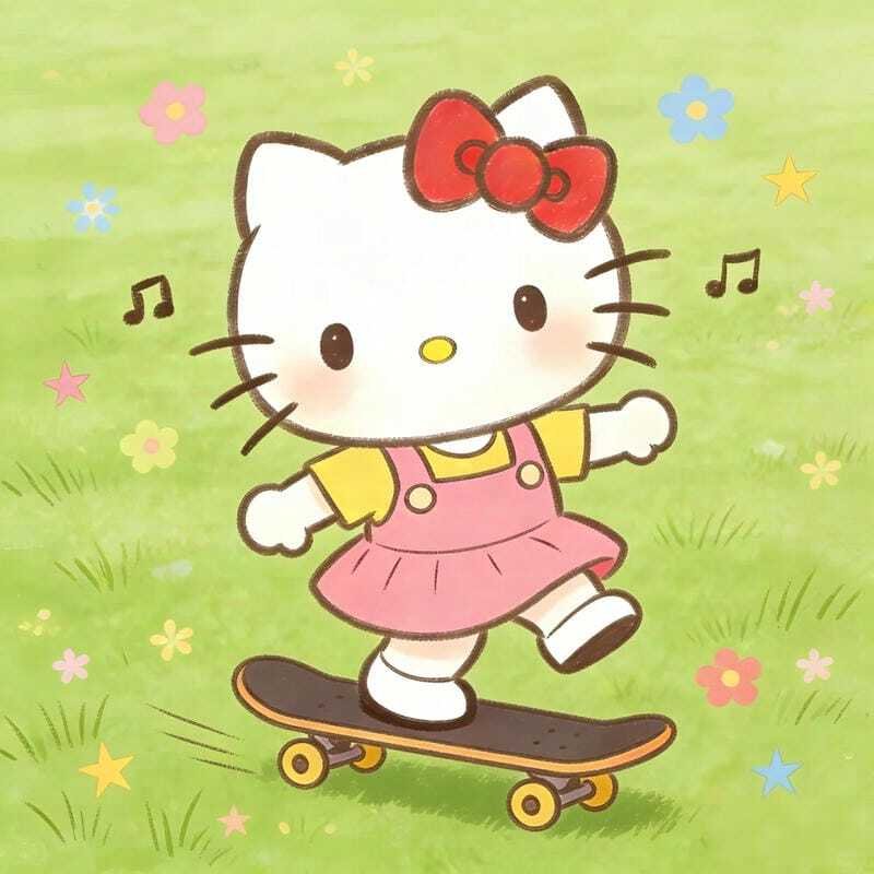 Ảnh avatar Hello Kitty cute phong cách pastel nhẹ nhàng đẹp