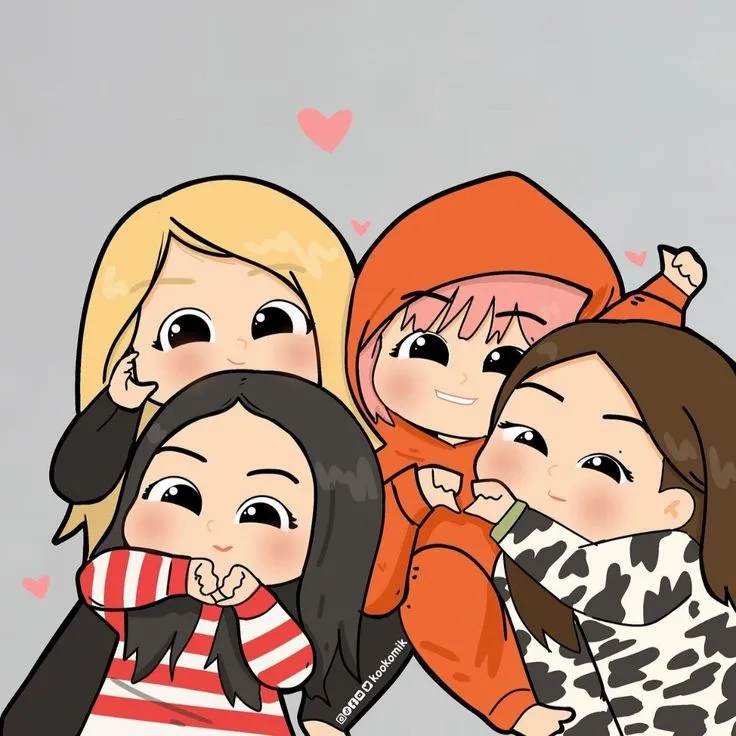Hình đại diện team 4 người cute, nhìn là mê ngay.