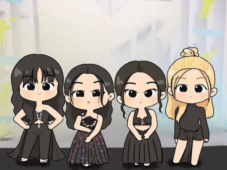 Ảnh đại diện dàn 4 người dễ thương phong cách chibi