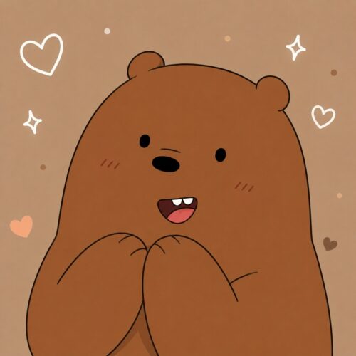 Avatar gấu nâu cute, xinh xắn, vui nhộn, đáng yêu
