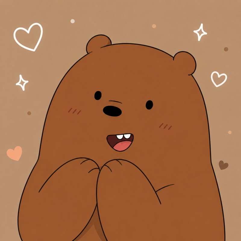 Avatar gấu nâu cute, xinh xắn, vui nhộn, đáng yêu 2 ảnh gấu nâu cute