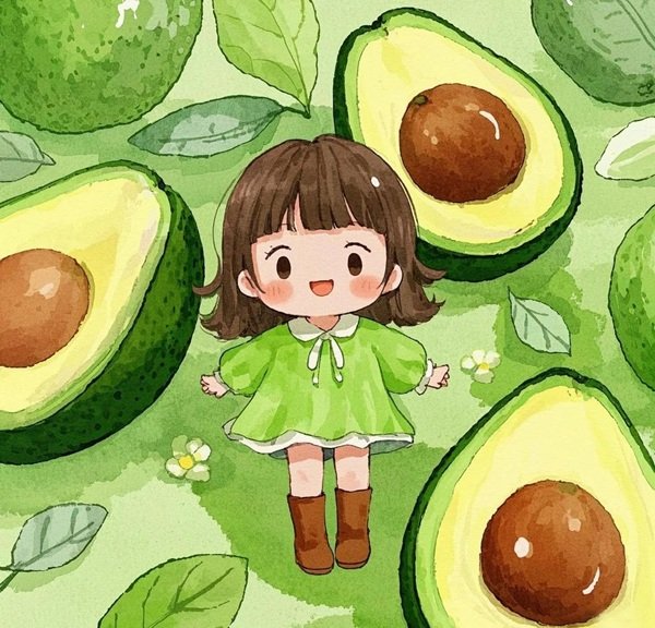 anime avatar quả bơ cute 16