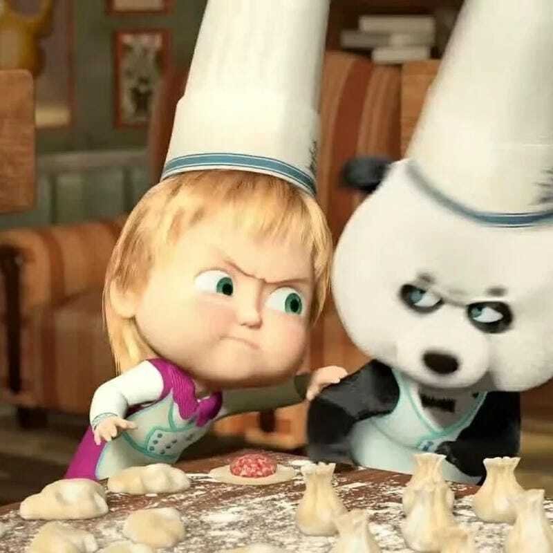 Ảnh avatar Masha cute mặc váy hồng cực xinh xắn
